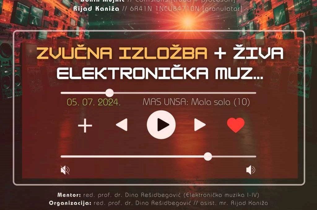 Peta zvučna izložba i koncert žive elektroničke muzike danas na Muzičkoj akademiji UNSA