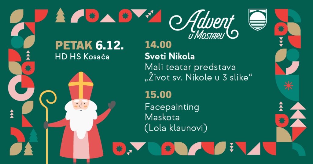 Sveti Nikola stiže u Mostar, predstava i pokloni za najmlađe