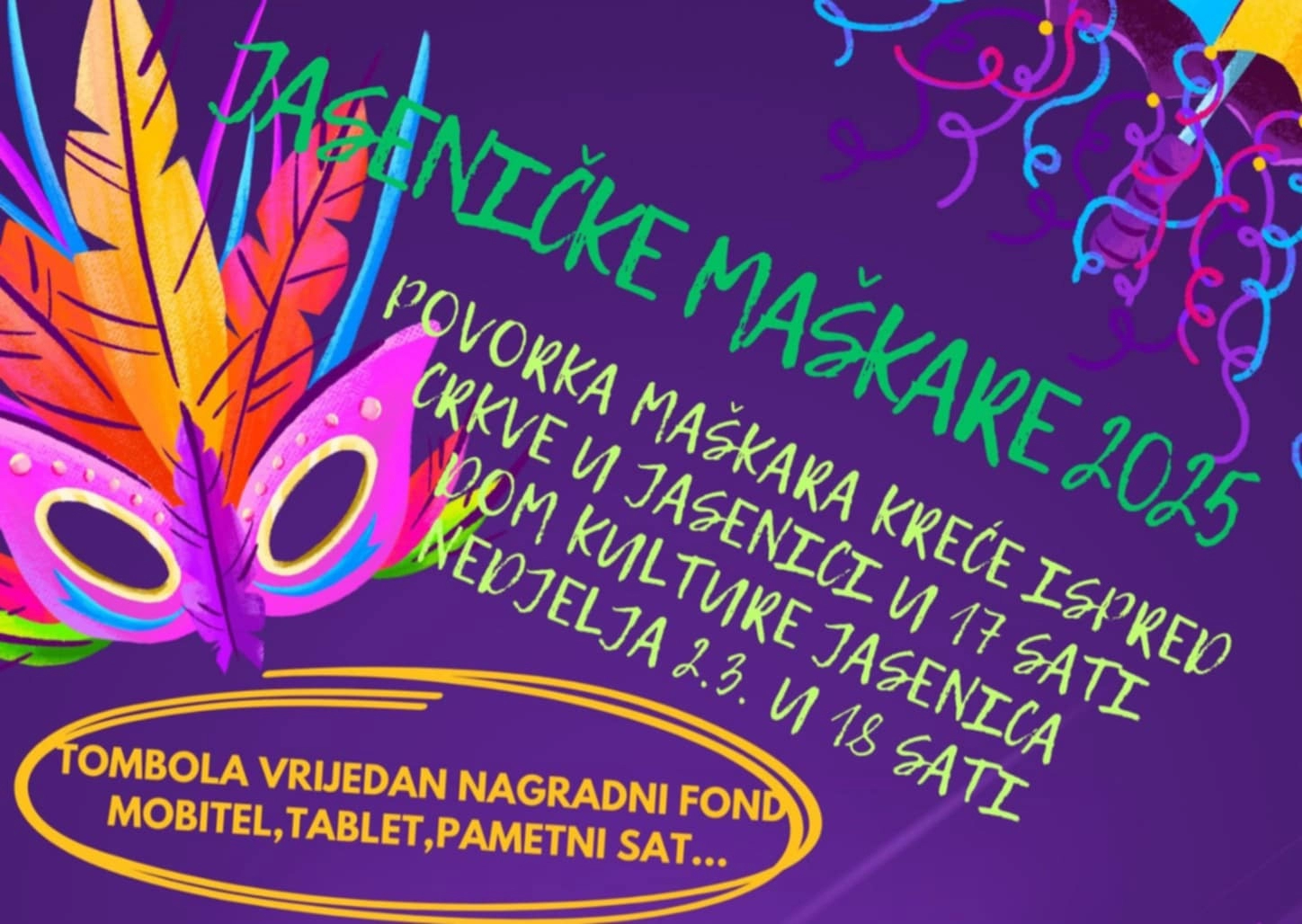 60. jubilarne Jaseničke maškare u nedjelju