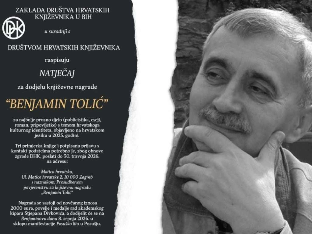 Pet knjiga u užem izboru za književnu nagradu “Benjamin Tolić“